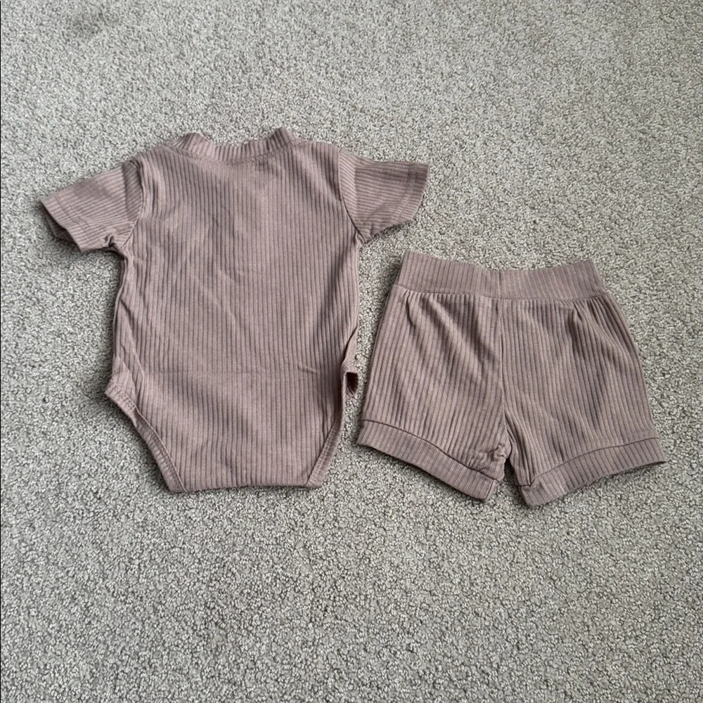 NIB‎ Ledy Champswiin Summer Baby Boy Ribbed 2 Pc Shorts Set - Size: 70 (6-12mo)